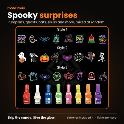 Candy-free Halloween treat: sugar-free projector finger lights with batteries included